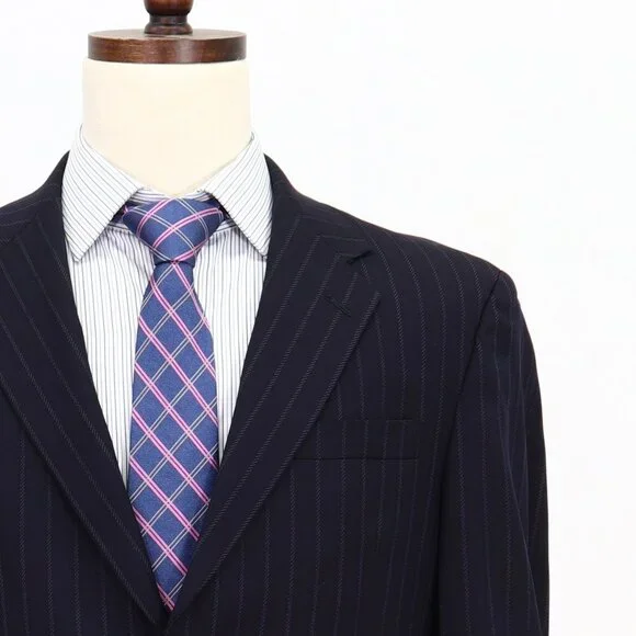 Ted Baker 40R Navy Striped 2-Button Sport Coat Blazer Jacket V019